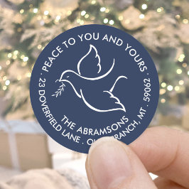 Adesivo Endereço de devolução de feriado branco do Marinho