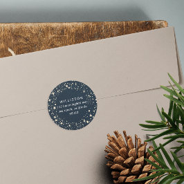 Adesivo Endereço de devolução de feriado de borda estelar