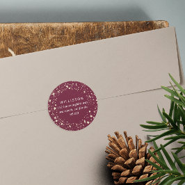 Adesivo Endereço de devolução de feriado de borda estelar