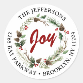 Adesivo Endereço de devolução de Feriado de Férias de Nata