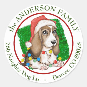 Adesivo Endereço de devolução de Feriado de Pup de Beagle