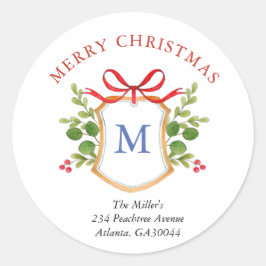 Adesivo Endereço de devolução de feriado de repouso monogr