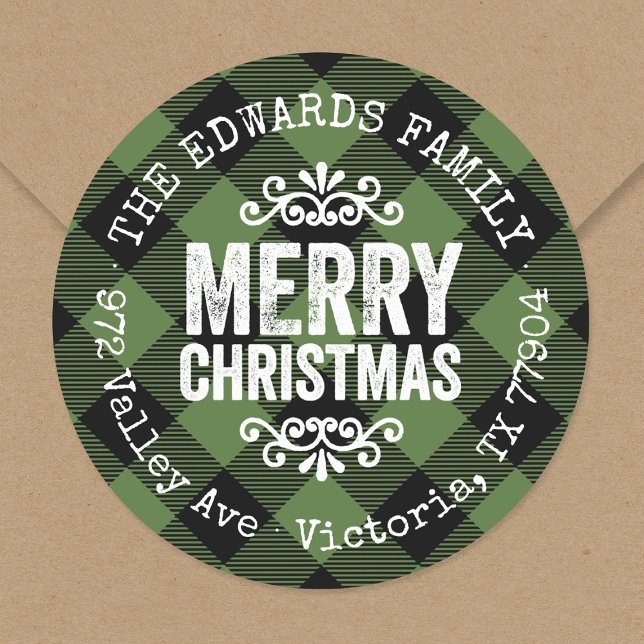 Adesivo Endereço de devolução de feriado de verificação de (Criador carregado)