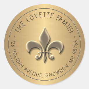 Adesivo Endereço de devolução de feriado Dourado embutido