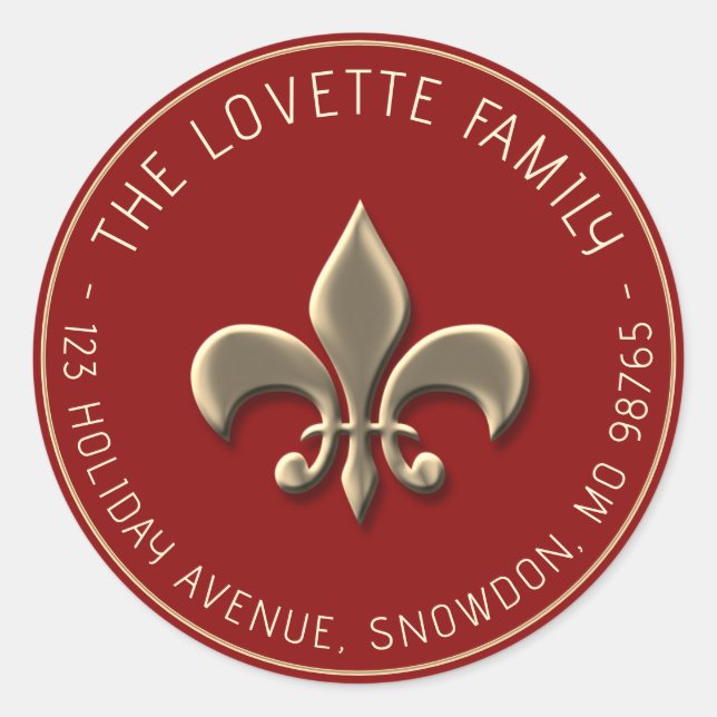 Adesivo Endereço de devolução de feriado Dourado embutido (Frente)