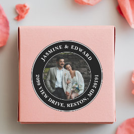 Adesivo Endereço de Devolução de Fotografia de Casamento P