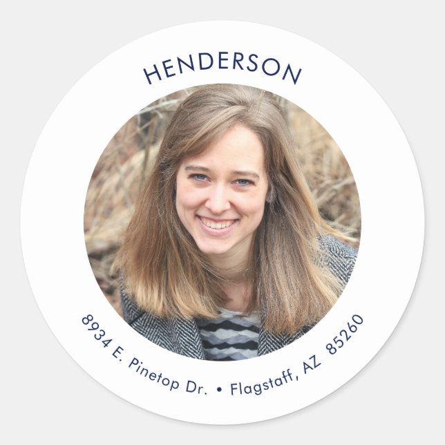 Adesivo Endereço de devolução de fotos moderno mínimo (Frente)