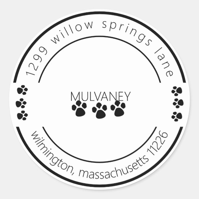 Adesivo Endereço de devolução de impressão de caminho bran (Frente)