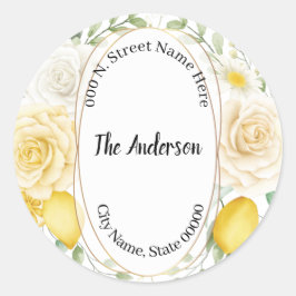 Adesivo Endereço de devolução de limões e Rosas