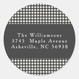 Adesivo Endereço de devolução de Natal para Xadrez Negra S