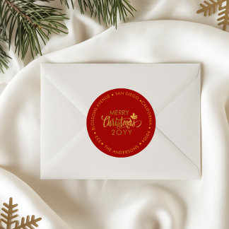 Adesivo Endereço de Devolução de Natal Personalizado Doura