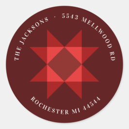 Adesivo Endereço de devolução de natal Red Nordic Star