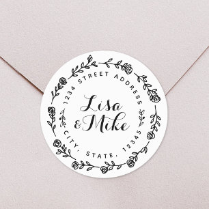 Adesivo Endereço de Devolução de Nomes de Casais de Fro