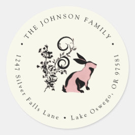 Adesivo Endereço de devolução de Páscoa coelho moderno