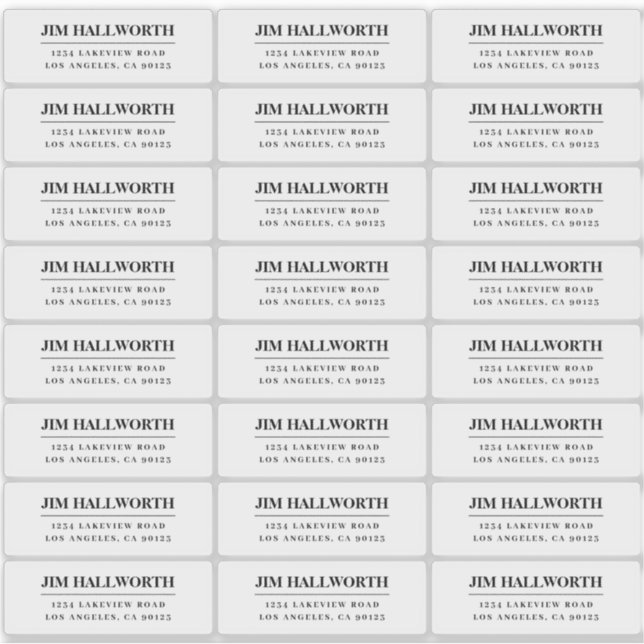 Adesivo Endereço de devolução de preto e branco retrormode (Frente)