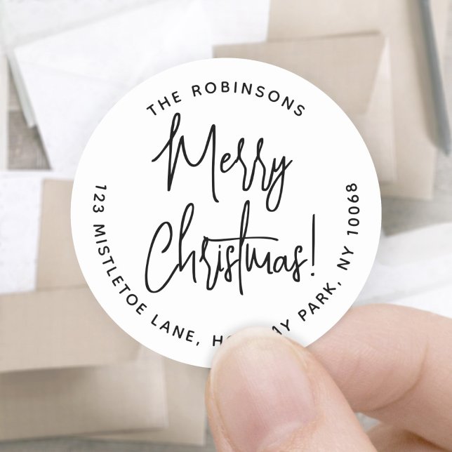 Adesivo Endereço de devolução de roteiro redondo de aprese (Criador carregado)