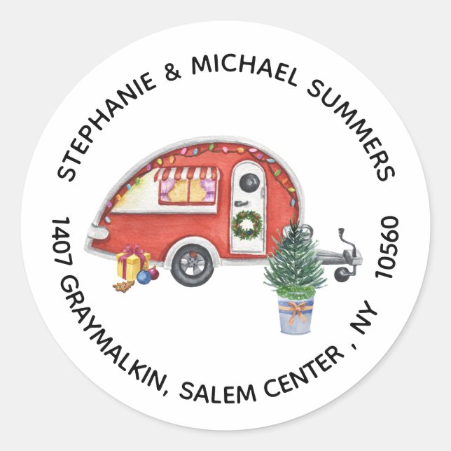 Adesivo  Endereço de devolução de RV Camper de Natal   (Frente)