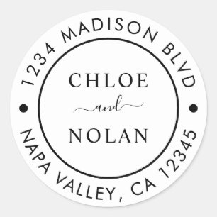 Adesivo Endereço de Devolução de Script Moderno