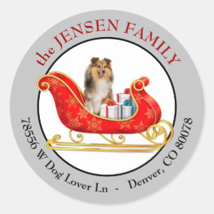Adesivo Endereço de Devolução de Trenó de Natal Shetland S