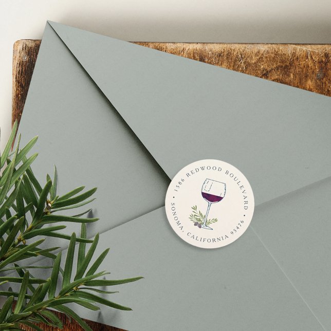 Adesivo Endereço de devolução de vidro de vinho (Criador carregado)