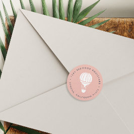 Adesivo Endereço de devolução do balão de ar quente rosa