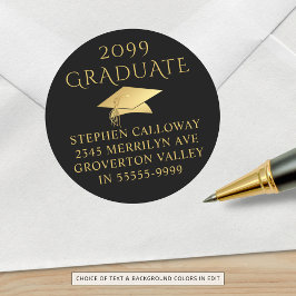 Adesivo Endereço de devolução do Boné Dourado preto do For