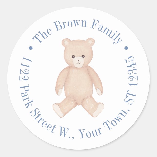 Adesivo Endereço de devolução do Chá de fraldas Tradiciona (Frente)