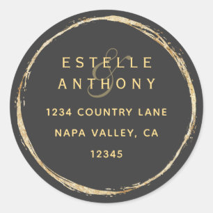 Adesivo Endereço de devolução do círculo Dourado russo da 