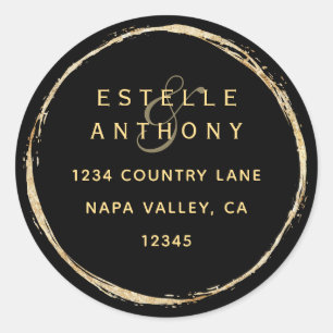 Adesivo Endereço de Devolução do Círculo Dourado Russo Neg