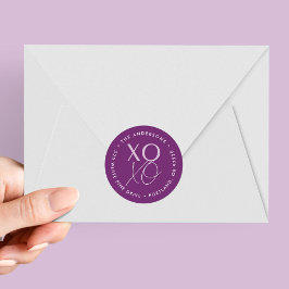 Adesivo Endereço de devolução do Dia de os namorados Roxo 