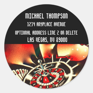 Adesivo Endereço de devolução do estilo Casino Las Vegas