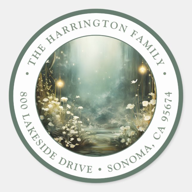 Adesivo Endereço de devolução do Forest Woodland entado (Frente)