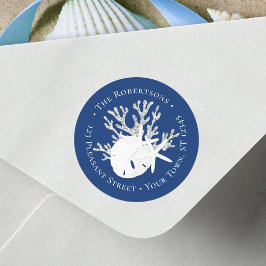 Adesivo Endereço de devolução do Marinho de Dólar de praia