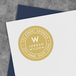 Adesivo Endereço de Devolução do Monograma de Cor EDITÁVEL