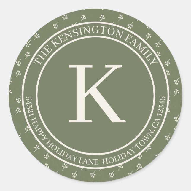 Adesivo Endereço de devolução do Monograma de inverno mini (Frente)