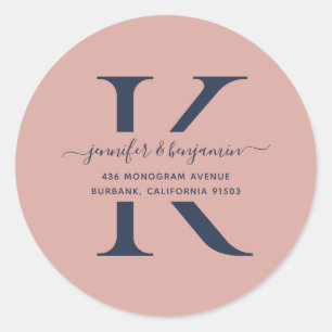 Adesivo Endereço de devolução do Monograma de Script Az