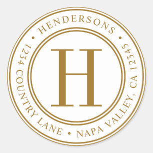 Adesivo Endereço de devolução do Monograma Elegante Dou