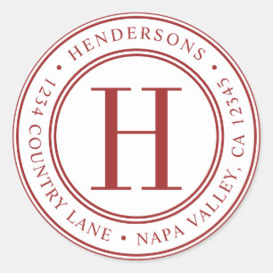 Adesivo Endereço de devolução do Monograma Elegante Ver