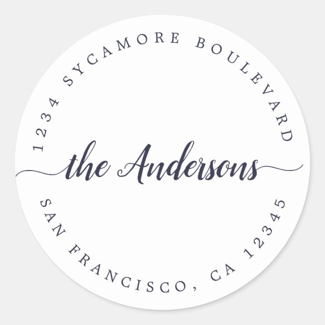 Adesivo Endereço de devolução do nome da família Calliogra (Frente)