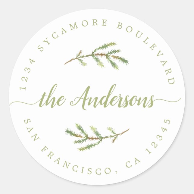 Adesivo Endereço de devolução do nome da família Calliogra (Frente)