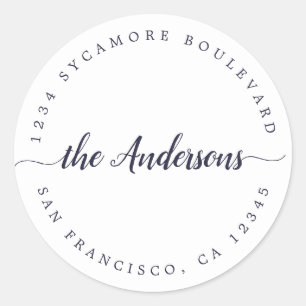 Adesivo Endereço de Devolução do Nome da Família de Ca