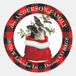 Adesivo Endereço de devolução do quadro de Xadrez Terrier 