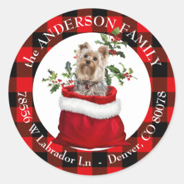 Adesivo Endereço de devolução do quadro de Xadrez Terrier