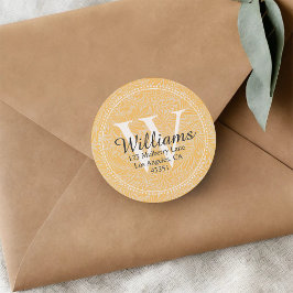 Adesivo Endereço de devolução Dourada do Monograma Persona