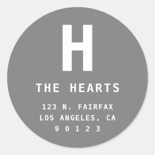 Adesivo Endereço de Devolução Editável com Monograma CIN