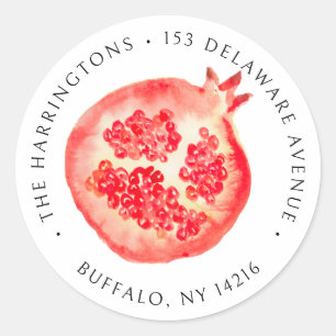 Adesivo Endereço de Devolução Elegante Pomegranato Pintado