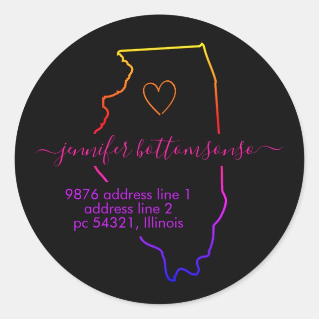 Adesivo Endereço de devolução em Illinois Assinatura arco- (Frente)