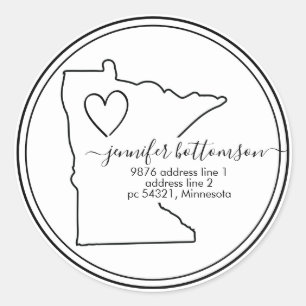 Adesivo Endereço de devolução em Minnesota Assinatura de a