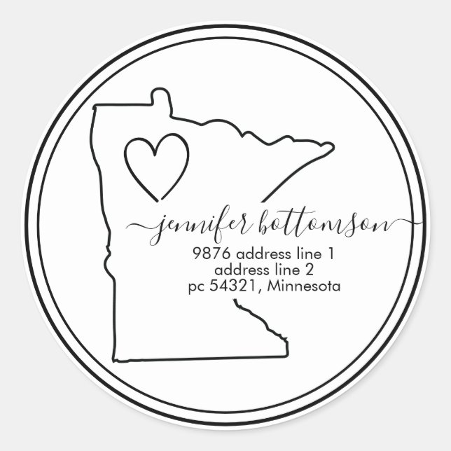 Adesivo Endereço de devolução em Minnesota Assinatura de a (Frente)