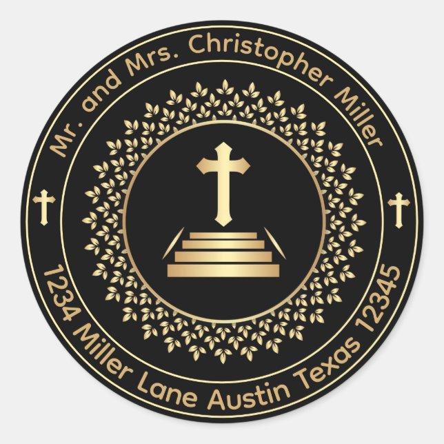 Adesivo Endereço de Devolução Envelope Cruzado Religioso (Frente)